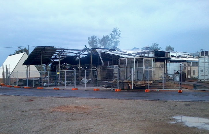 Burnt out store