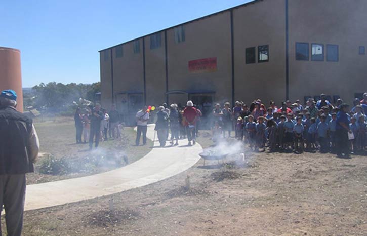 Smoking ceremony for a new school building