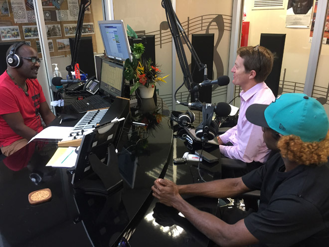 Registrar Anthony Beven being interviewed in the TEABBA studio in Darwin