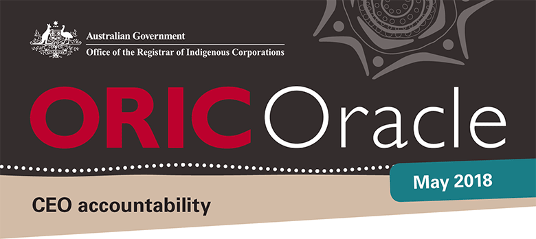 Masthead for the ORIC Oracle on CEO accountability, May 2018