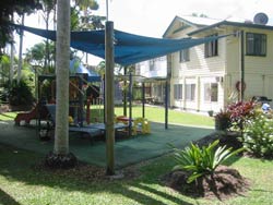 Play equipment in the garden of Mookai Rosie.