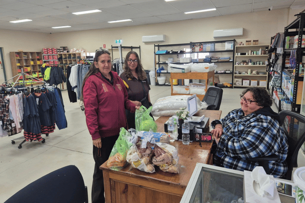 Inside the Yulella Aboriginal Corporation community hub and store