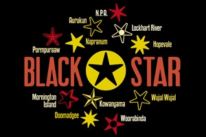 the words Black Star on a black background surrounded by smaller stars