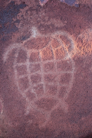 Rock art depicting a turtle