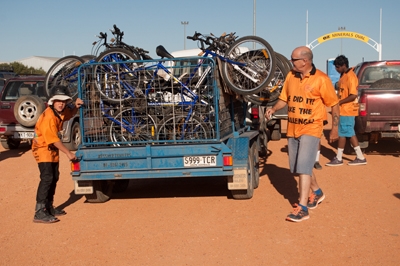 A trailer full of bikes