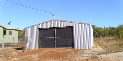 A metal shed