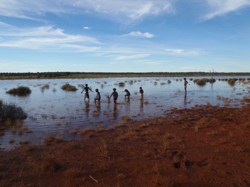 Children playing in water
