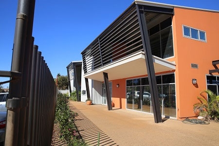 The outside of a modern building