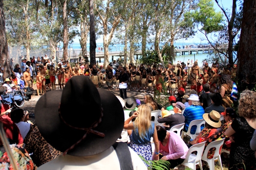 A large group of people in an outdoor location