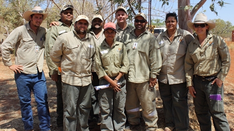 A group of people in khaki clothing