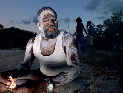 An Aboriginal man on a beach