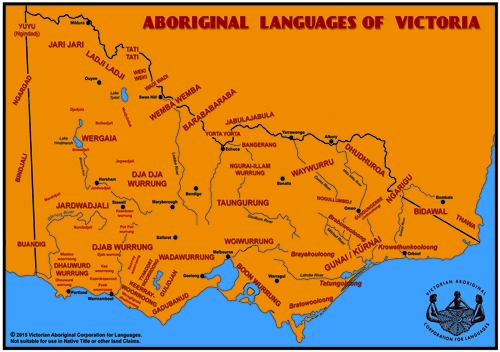 A map of Victoria showing where which languages are spoken